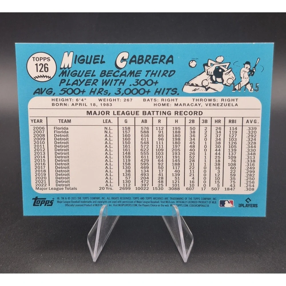 2023 Topps Archives Miguel Cabera #126 Light Blue Foil /25 Detroit Tigers